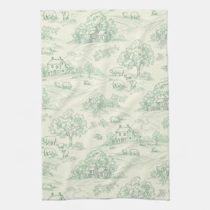 Pastorale Saliegroene Toile Platteland Boerderij S Theedoek