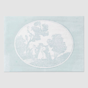 Pastorale Scene Couple Forest  Frans Blauwgroen Tissuepapier