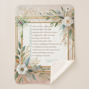 ✝️ Pastor's vrouw vrouwen Waardering Gift Dank u Sherpa Deken