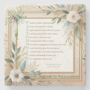 ✝️ Pastor's vrouw vrouwen Waardering Gift Dank u Stenen Onderzetter