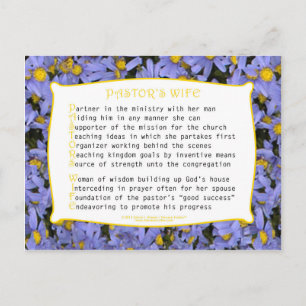 Pastor's Wife (Acrostiek) Briefkaart