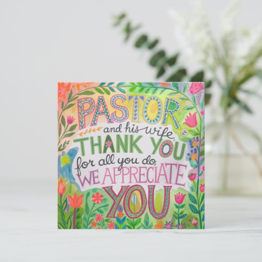 ✝️ Pastor's Wife Appreciation Jubileum Bedankkaart (Staand voorkant)