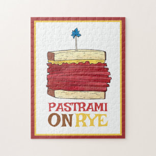 Pastrami op Rye NYC Kosher Joodse Deli Sandwich Legpuzzel
