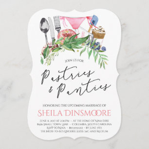 Pastries & Panties Lingerie Shower Invitation 5x7 Kaart