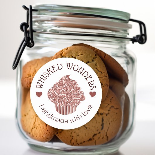 Pastry Cake Bakery Glitter Rose Gold Pink Drips Ronde Sticker