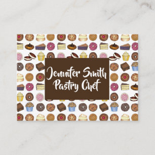 Pastry Chef Bakery Bake Shop Muffin Cake Pie Slice Visitekaartje