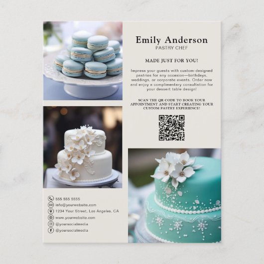 Pastry Chef Bakery Services Promotionele Flyer (Voorkant)