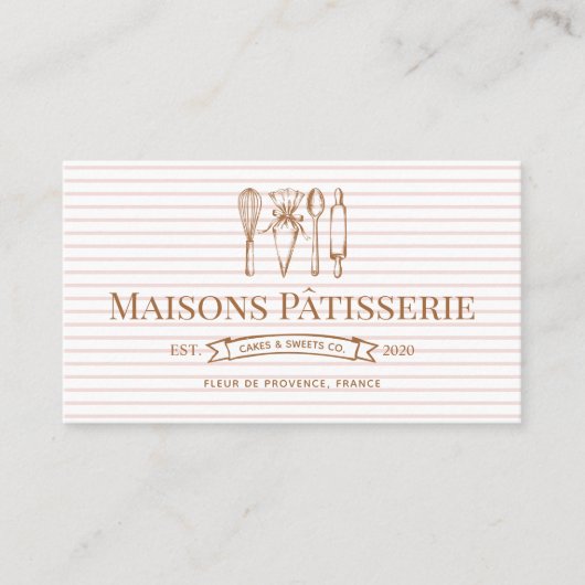 Pastry Chef Baking & Cooking Utensils Bakery Baker Visitekaartje (Voorkant)