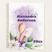 Pastry Chef Baking Utensils Paarse Waterverf Planner (Voorkant)