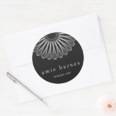 Pastry Chef Black White Whisk Logo bakkerij Ronde Sticker (Envelop)