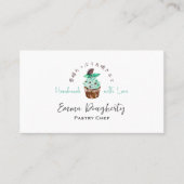 Pastry Chef Cupcake Chocolate Mint Waterverf Visitekaartje (Voorkant)