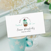 Pastry Chef Cupcake Chocolate Mint Waterverf Visitekaartje