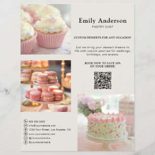 Pastry Chef Diensten Bakkerij Foto QR Flyer