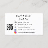 Pastry chef foto slogan liefde QR code Visitekaartje (Achterkant)