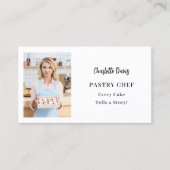 Pastry chef foto slogan liefde QR code Visitekaartje (Voorkant)