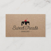 Pastry Chef Sweet Cake Logo Bakery Rustic Kraft Visitekaartje (Voorkant)