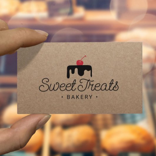 Pastry Chef Sweet Cake Logo Bakery Rustic Kraft Visitekaartje