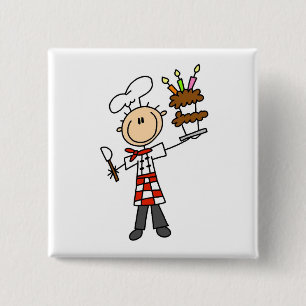 Pastry Chef Tshirts en Gifts Vierkante Button 5,1 Cm