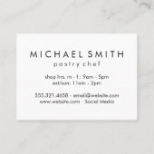 Pastry Chef Visitekaartje (Achterkant)
