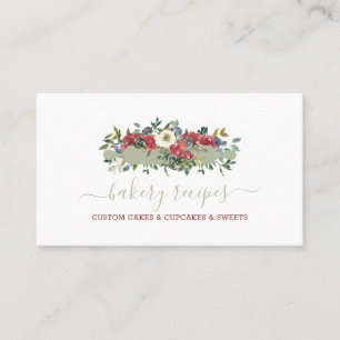 Pastry Chef Zelfgemaakte Bakkerij Groene Rode Bloe Visitekaartje