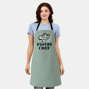 Pastry Chef Zwart Wit Voedsel Logo Schort