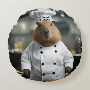 Pastry Prowess: de culinaire capibara Rond Kussen