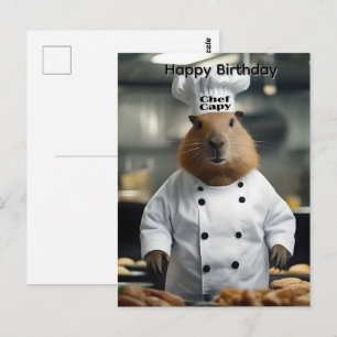 Pastry Vaardigheid: De Culinaire Capybara Verjaard Briefkaart