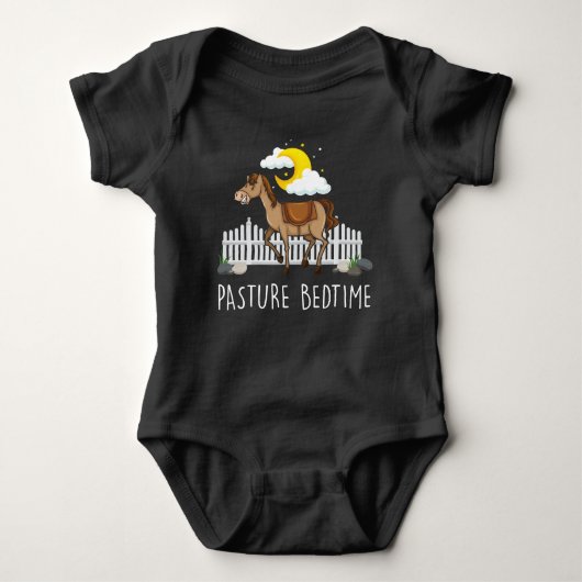 Pasture Bedtime Kinder Good Night Horse Boerderij  Romper (Voorkant)