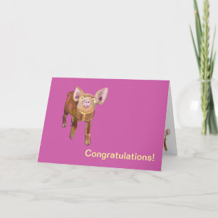 Pasture Pig Congrats Kaart