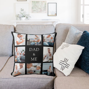Pastvader baby kindfoto zwart wit kussen
