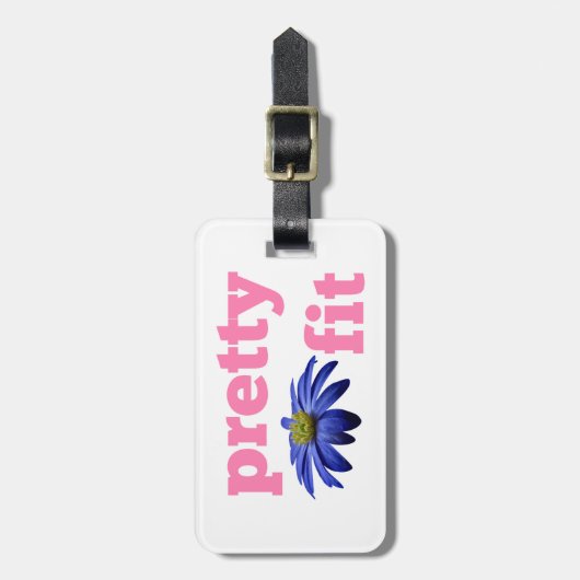 pasvorm met blauwe bloem bagagelabel (Voorkant verticaal)