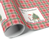 Pasvorm voor kerstrood en groene speldenkerstman cadeaupapier (Rol Hoek)