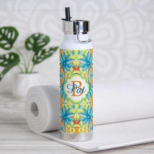 Pat Mosaic Business Water Bottle Waterfles (Yoga (Gedraaid)  )