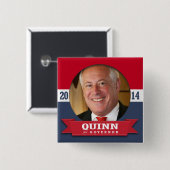 PAT QUINN CAMPAIGN VIERKANTE BUTTON 5,1 CM (Voorkant /achterkant)