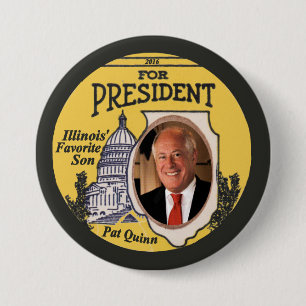 Pat Quinn Democraat voor President 2016 Ronde Button 7,6 Cm