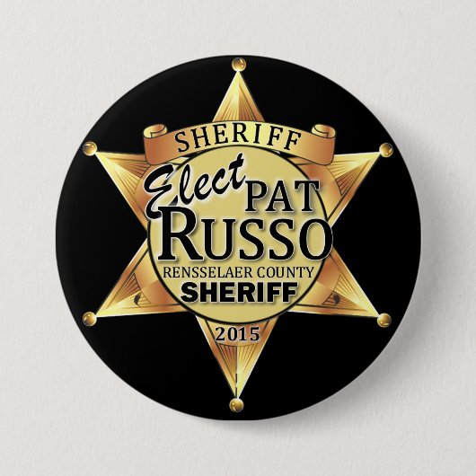 Pat Russo voor Sheriff Button (Voorkant)