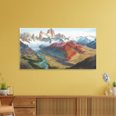 Patagonia Mountain Landscape – Vibrant Acrylic Art Canvas Afdruk (Insitu (Woonkamer))