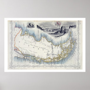 Patagonia, uit een reeks Wereldkaarten gepubliceer Poster