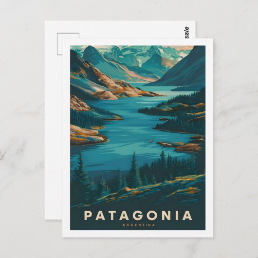 Patagonië Argentinië Beroemde Reisplaats Briefkaart (Voorkant / Achterkant)