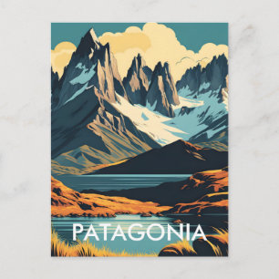 Patagonië Vintage Reisposter Stijl Landschap Briefkaart