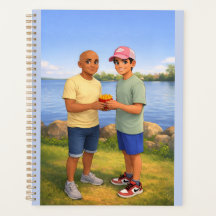 Patat delen bij het meer