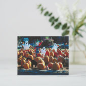 Patch citrouille avec Ghosts - Carte postale (Debout devant)