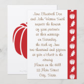 Patch citrouille dans Cherry Faire-part de mariage (Devant / Derrière)