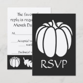 Patch citrouille dans la carte RSVP noire (Devant / Derrière)