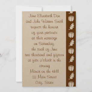 Patch citrouille dans le Faire-part de mariage au 
