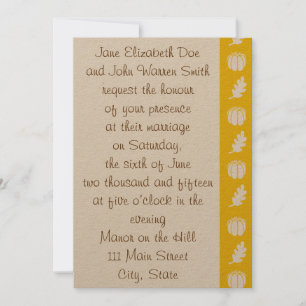 Patch citrouille en Faire-part de mariage jaune