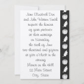 Patch citrouille en Faire-part de mariage noir (Devant)