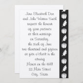 Patch citrouille en Faire-part de mariage noir (Devant / Derrière)