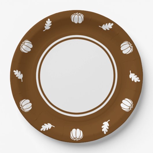 Patch de citrouille sur assiette en papier chocola (Devant)