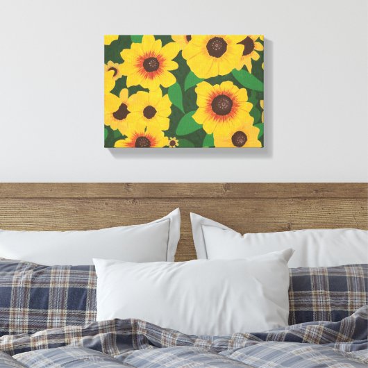 Patch de Tournesol Jaune Peinture Toile Enveloppée (Insitu(Chambre))
